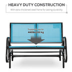 Outdoor 2-Person Glider Bench, Patio Double Swing Rocking Chair with Powder Coated Steel Frame