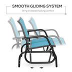 Outdoor 2-Person Glider Bench, Patio Double Swing Rocking Chair with Powder Coated Steel Frame