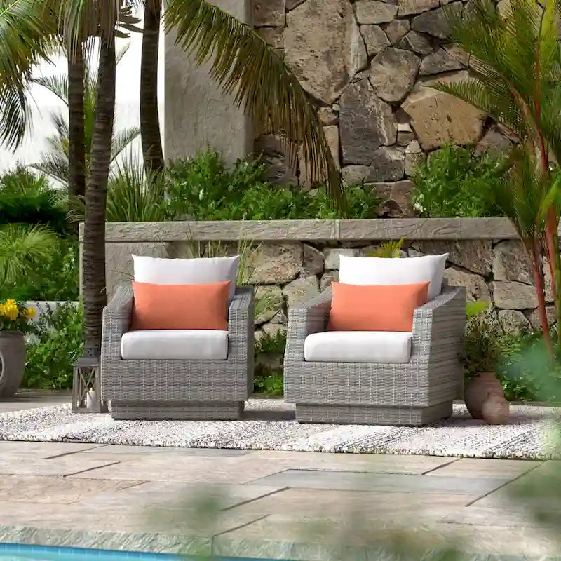 Cannes 2 Piece Sunbrella Outdoor Patio Club Chairs