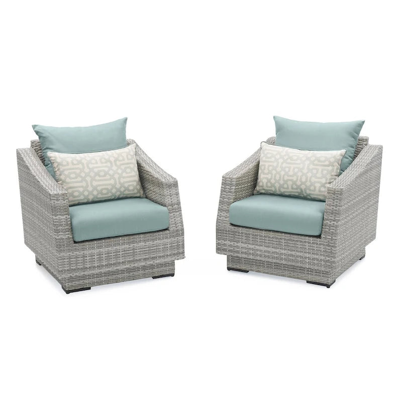Cannes 2 Piece Sunbrella Outdoor Patio Club Chairs