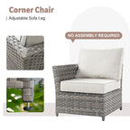 XIZZI 13-piece Outdoor Patio Furniture Wicker Seating Set with Fire Pit