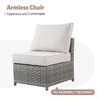 XIZZI 13-piece Outdoor Patio Furniture Wicker Seating Set with Fire Pit