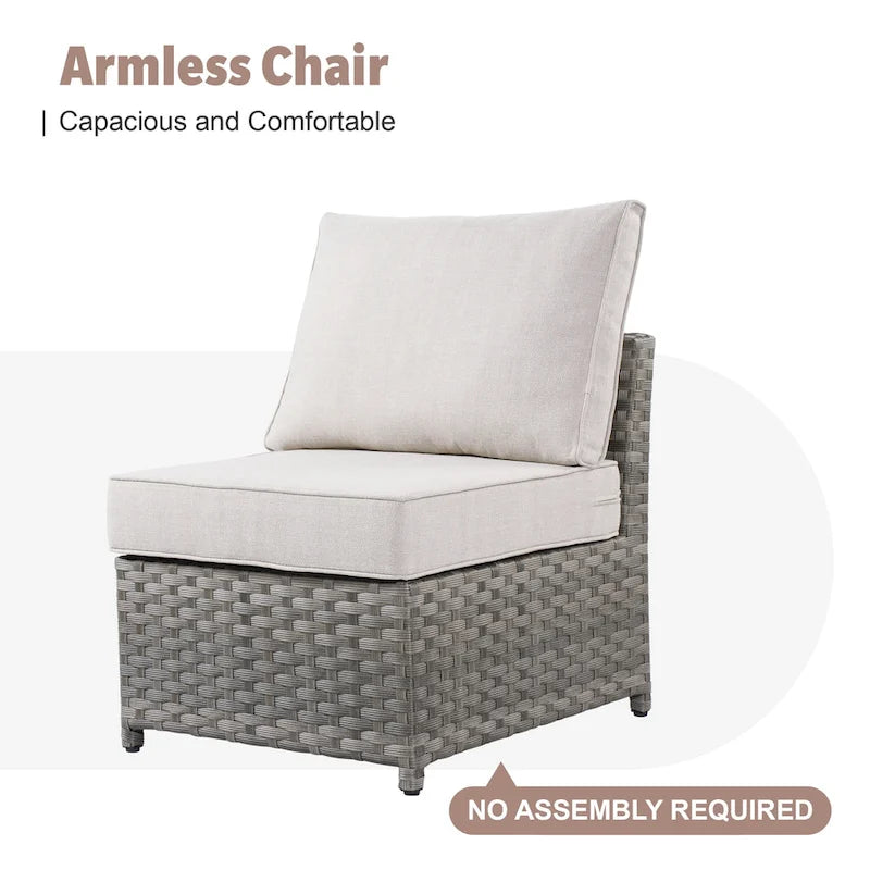 XIZZI 13-piece Outdoor Patio Furniture Wicker Seating Set with Fire Pit