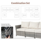 XIZZI 13-piece Outdoor Patio Furniture Wicker Seating Set with Fire Pit