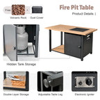 XIZZI 13-piece Outdoor Patio Furniture Wicker Seating Set with Fire Pit