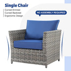 XIZZI 13-piece Outdoor Patio Furniture Wicker Seating Set with Fire Pit