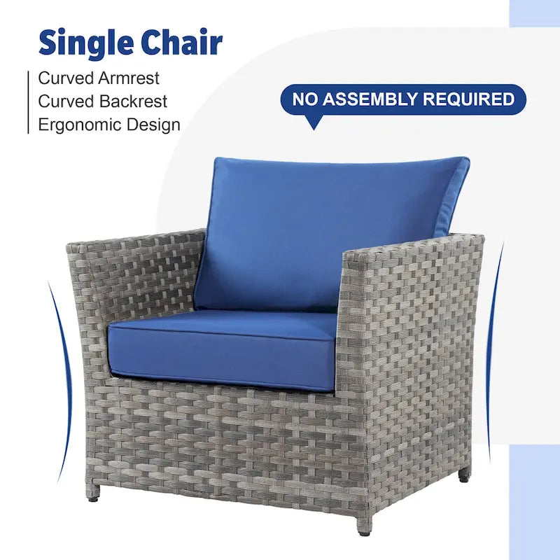 XIZZI 13-piece Outdoor Patio Furniture Wicker Seating Set with Fire Pit