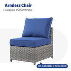 XIZZI 13-piece Outdoor Patio Furniture Wicker Seating Set with Fire Pit