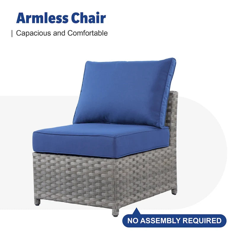 XIZZI 13-piece Outdoor Patio Furniture Wicker Seating Set with Fire Pit