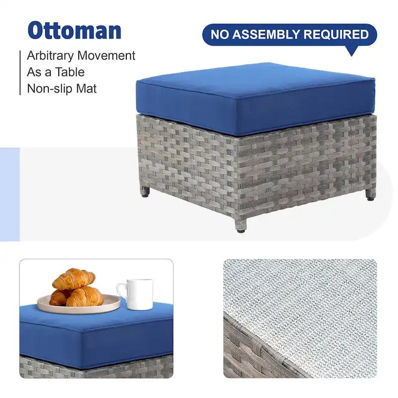 XIZZI 13-piece Outdoor Patio Furniture Wicker Seating Set with Fire Pit