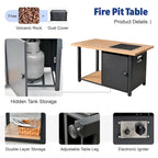 XIZZI 13-piece Outdoor Patio Furniture Wicker Seating Set with Fire Pit