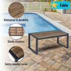 4-Piece Acacia Wood Table Top Patio Furniture Conversation Set for Balcony Porch Garden Backyard Lawn