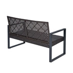 4-Piece Acacia Wood Table Top Patio Furniture Conversation Set for Balcony Porch Garden Backyard Lawn