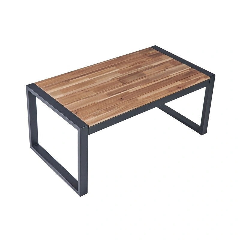 4-Piece Acacia Wood Table Top Patio Furniture Conversation Set for Balcony Porch Garden Backyard Lawn