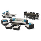 Portofino Comfort 19 Piece Sunbrella Outdoor Motion Estate Set