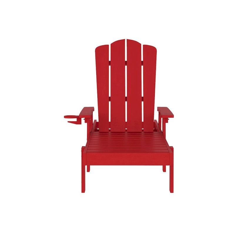 Indoor-Outdoor Adjustable Adirondack Lounger with Fold Out Cupholder
