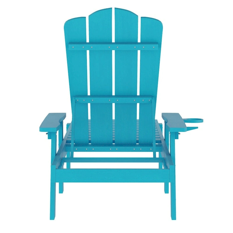 Indoor-Outdoor Adjustable Adirondack Lounger with Fold Out Cupholder