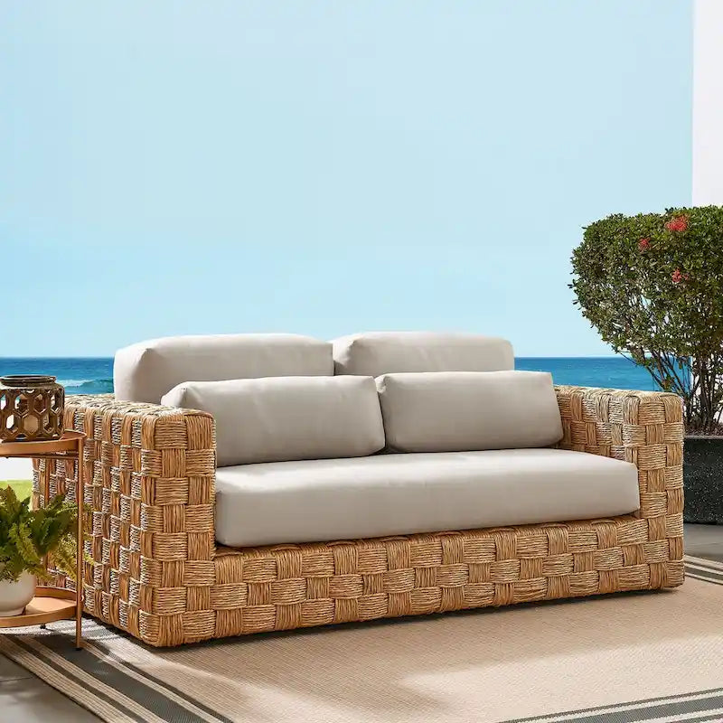 Thames Outdoor Patio Wicker Outdoor Patio Rattan Loveseat