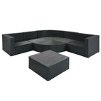7 PCS Outdoor Wicker Sofa Set, Rattan Sofa Lounger