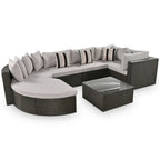 7 PCS Outdoor Wicker Sofa Set, Rattan Sofa Lounger