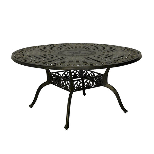 59   Elegant Openwork Cast Aluminum Round Table - Bronze