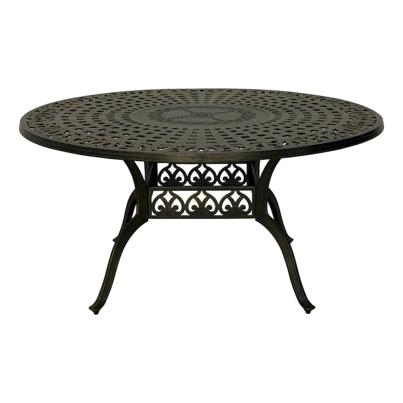 59   Elegant Openwork Cast Aluminum Round Table - Bronze