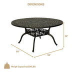 59   Elegant Openwork Cast Aluminum Round Table - Bronze