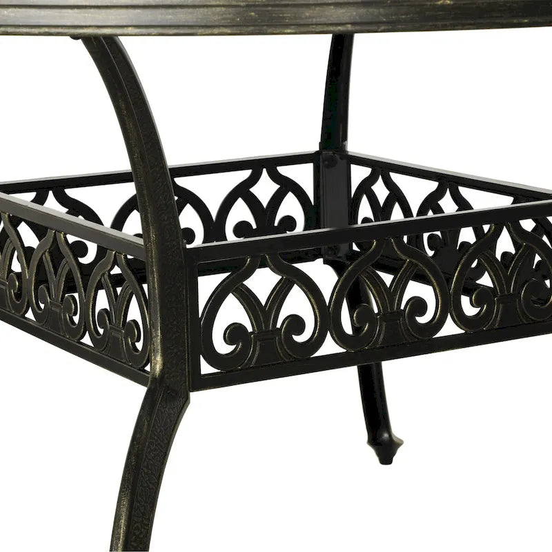 59   Elegant Openwork Cast Aluminum Round Table - Bronze