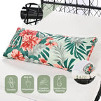 Oaks Aura Outdoor, Sunbed with Cushion, Curtain, and Colorful Pillow, Wicker Lounge Chairs, Adjustable Recliners for Garden