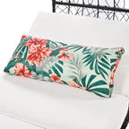Oaks Aura Outdoor, Sunbed with Cushion, Curtain, and Colorful Pillow, Wicker Lounge Chairs, Adjustable Recliners for Garden