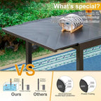 MAISON ARTS 9-Piece Patio Dining Set with Expandable Rectangular Metal Table and 8 Textilene Dining Chairs