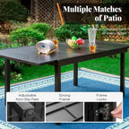 MAISON ARTS 9-Piece Patio Dining Set with Expandable Rectangular Metal Table and 8 Textilene Dining Chairs