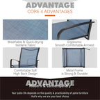 MAISON ARTS 9-Piece Patio Dining Set with Expandable Rectangular Metal Table and 8 Textilene Dining Chairs