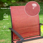 MAISON ARTS 9-Piece Patio Dining Set with Expandable Rectangular Metal Table and 8 Textilene Dining Chairs