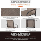 MAISON ARTS 9-Piece Patio Dining Set with Expandable Rectangular Metal Table and 8 Textilene Dining Chairs