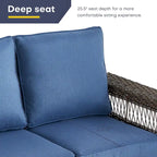 Gymojoy Patio Wicker Rattan Club Chairs - Brown