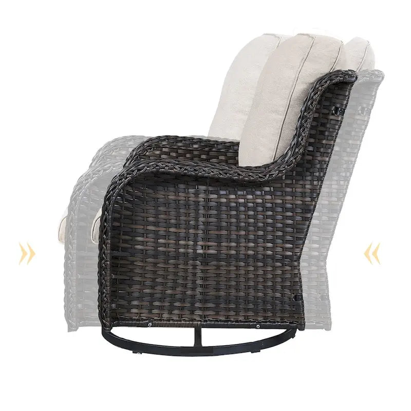 Rattan Rocker Chairs with High Back - Brown