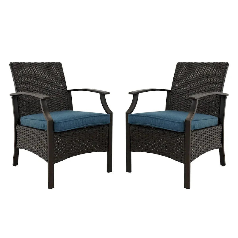 Outdoor Patio Rattan Dining Chairs (Set of 2)