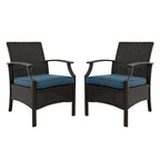 Outdoor Patio Rattan Dining Chairs (Set of 2)