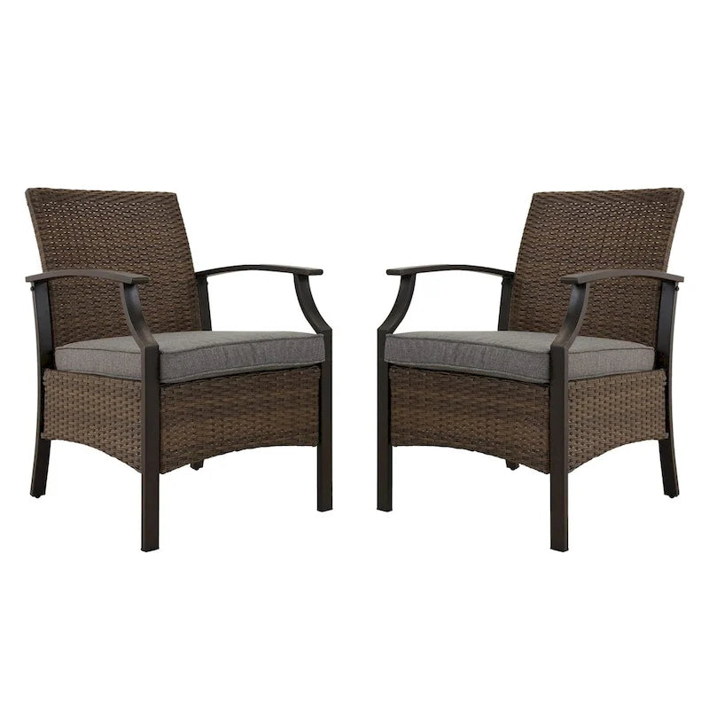 Outdoor Patio Rattan Dining Chairs (Set of 2)