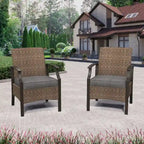 Outdoor Patio Rattan Dining Chairs (Set of 2)