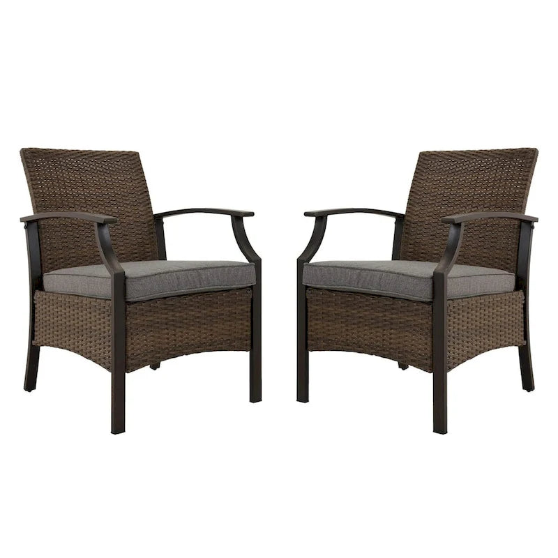 Outdoor Patio Rattan Dining Chairs (Set of 2)