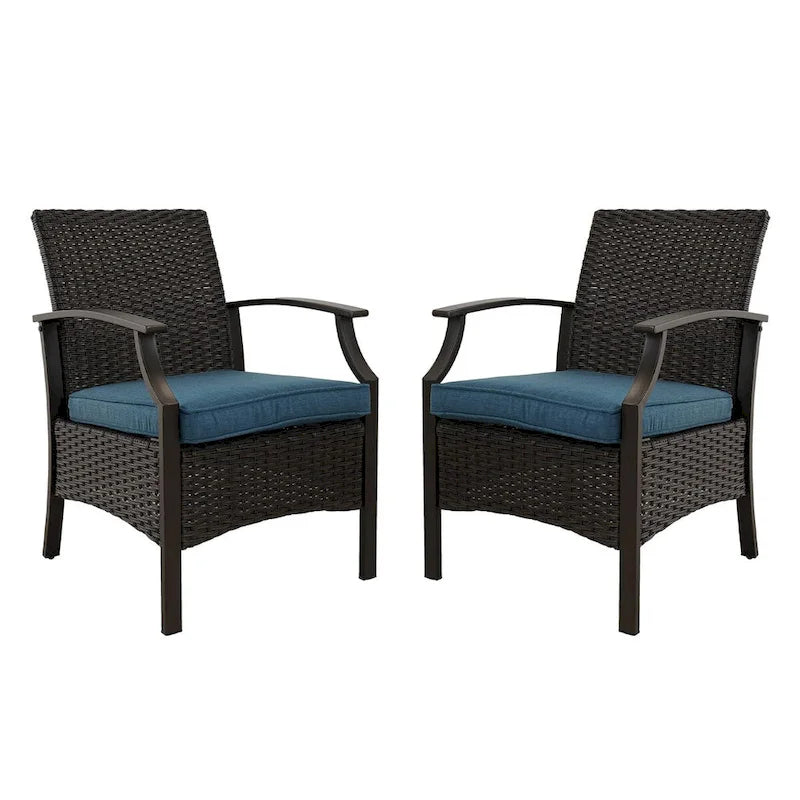 Outdoor Patio Rattan Dining Chairs (Set of 2)