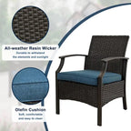 Outdoor Patio Rattan Dining Chairs (Set of 2)