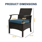 Outdoor Patio Rattan Dining Chairs (Set of 2)