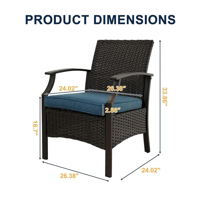 Outdoor Patio Rattan Dining Chairs (Set of 2)