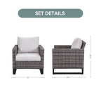4 Piece Patio Chairs Wicker Outdoor Chair - Grey