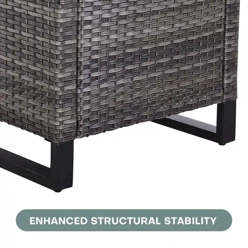 4 Piece Patio Chairs Wicker Outdoor Chair - Grey