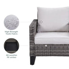 4 Piece Patio Chairs Wicker Outdoor Chair - Grey