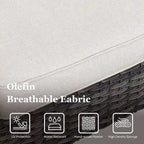 4 Piece Patio Chairs Wicker Outdoor Chair - Grey